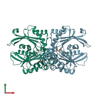 PDB entry 4br9 coloured by chain, front view.