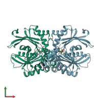 PDB entry 4brc coloured by chain, front view.
