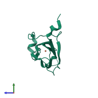 PDB entry 4brj coloured by chain, side view.