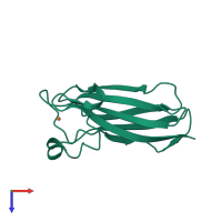 PDB entry 4brj coloured by chain, top view.