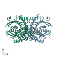 PDB entry 4brl coloured by chain, front view.