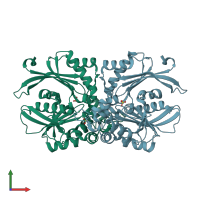 PDB entry 4brm coloured by chain, front view.