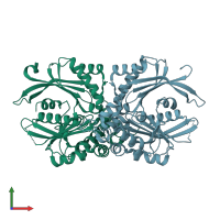 PDB entry 4bro coloured by chain, front view.