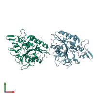 PDB entry 4brs coloured by chain, front view.