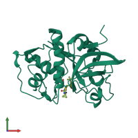 PDB entry 4bs5 coloured by chain, front view.