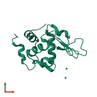 PDB entry 4bs7 coloured by chain, front view.