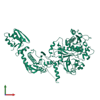 PDB entry 4bs9 coloured by chain, front view.