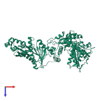 PDB entry 4bs9 coloured by chain, top view.