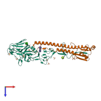 PDB 4bsg coloured by chain and viewed from the top.