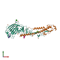 PDB entry 4bsi coloured by chain, front view.