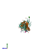 PDB entry 4bsi coloured by chain, side view.