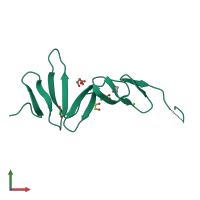 PDB entry 4bso coloured by chain, front view.