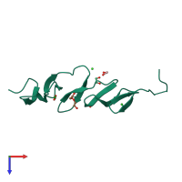 PDB entry 4bso coloured by chain, top view.