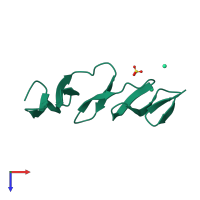 PDB entry 4bsp coloured by chain, top view.