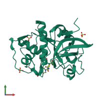 PDB entry 4bsq coloured by chain, front view.