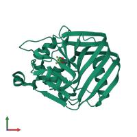 PDB entry 4bt3 coloured by chain, front view.