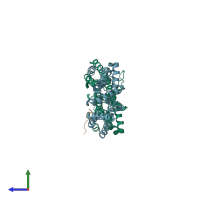 PDB entry 4bta coloured by chain, side view.