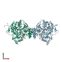 PDB entry 4btl coloured by chain, front view.