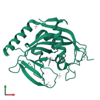 Poly [ADP-ribose] polymerase tankyrase-2 in PDB entry 4but, assembly 1, front view.