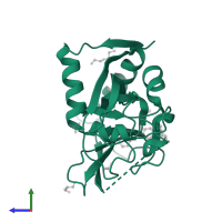 Poly [ADP-ribose] polymerase tankyrase-2 in PDB entry 4buy, assembly 1, side view.