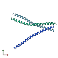 PDB entry 4bwd coloured by chain, front view.