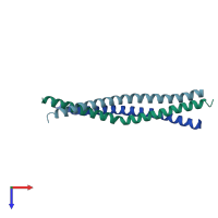 PDB entry 4bwd coloured by chain, top view.