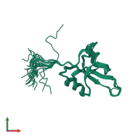 PDB entry 4bwh coloured by chain, ensemble of 20 models, front view.