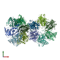 PDB entry 4bwy coloured by chain, front view.