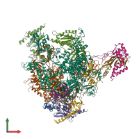 PDB entry 4bxz coloured by chain, front view.