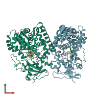 PDB entry 4by0 coloured by chain, front view.