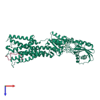 PDB entry 4byg coloured by chain, top view.