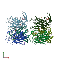 PDB entry 4bz4 coloured by chain, front view.