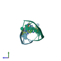 PDB entry 4bzu coloured by chain, side view.