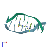 PDB entry 4bzu coloured by chain, top view.
