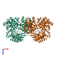 PDB entry 4c11 coloured by chain, top view.