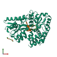 PDB entry 4c1t coloured by chain, front view.