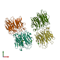 PDB entry 4c1y coloured by chain, front view.