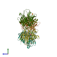 PDB entry 4c1y coloured by chain, side view.