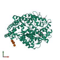 PDB entry 4c2n coloured by chain, front view.