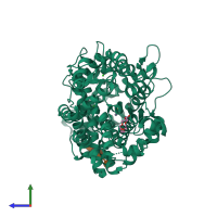 PDB entry 4c2n coloured by chain, side view.
