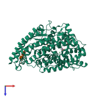 PDB entry 4c2r coloured by chain, top view.