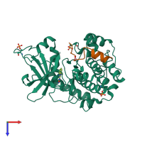 PDB entry 4c36 coloured by chain, top view.