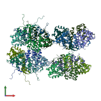 PDB entry 4c3b coloured by chain, front view.
