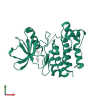 Tyrosine-protein kinase Lck in PDB entry 4c3f, assembly 1, front view.