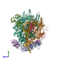 PDB entry 4c3j coloured by chain, side view.