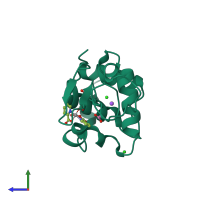 PDB entry 4c3w coloured by chain, side view.
