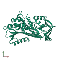 PDB entry 4c41 coloured by chain, front view.