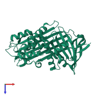 PDB entry 4c41 coloured by chain, top view.