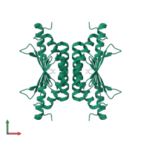 Pterin-4-alpha-carbinolamine dehydratase 2 in PDB entry 4c45, assembly 1, front view.