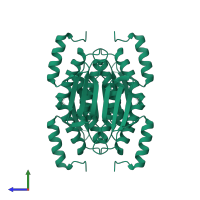 Pterin-4-alpha-carbinolamine dehydratase 2 in PDB entry 4c45, assembly 1, side view.